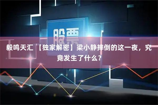 毅鸣天汇 【独家解密】梁小静摔倒的这一夜，究竟发生了什么？